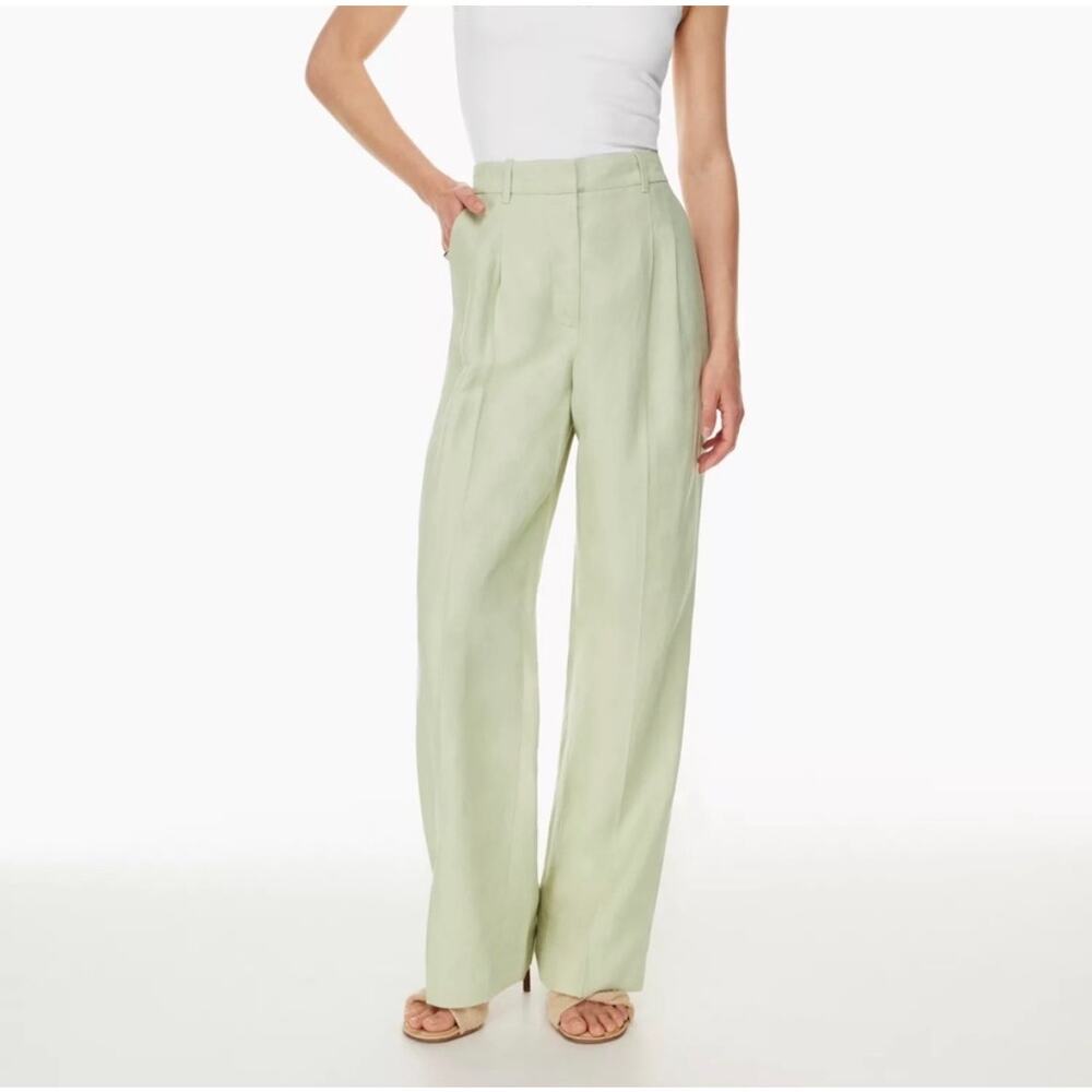 Aritzia Wide Leg Pants in Light Sage Green